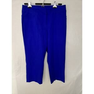 Feelib Feel Liberated Size 8 Women's Capri Straight Stretch Slit Royal Blue